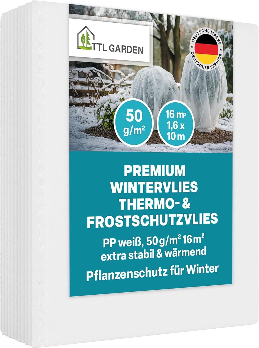 Wintervlies Tuin - Vorstbescherming Planten - Bescherming Buiten - Ademend Thermovlies - 16m² 50g/m² - Wit