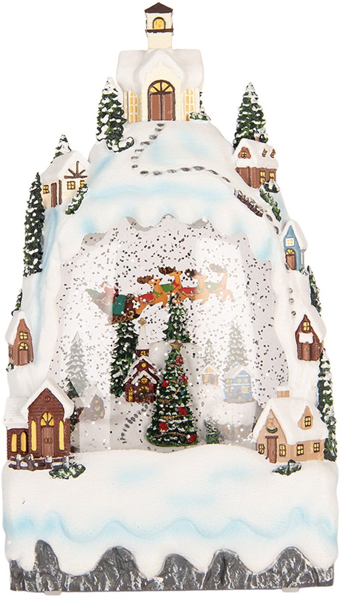 Kerstdecoratie met LED-verlichting en muziek 15x9x27 cm / 3xAA Wit Kunststof