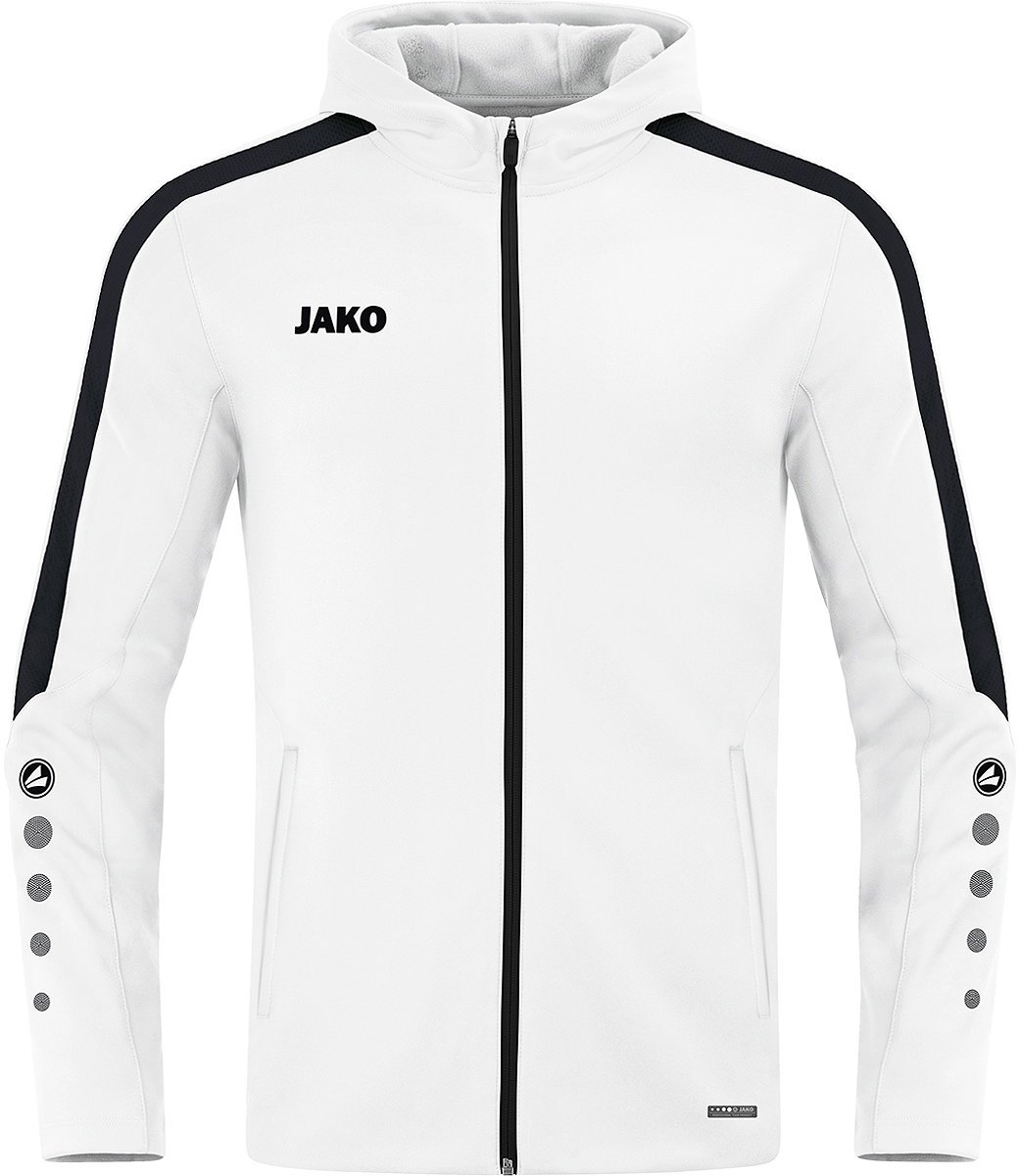 Jako Power Jas Met Kap Heren - Wit | Maat: S