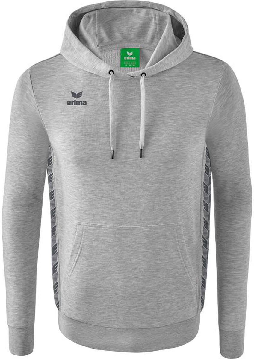 Erima Essential Team Sweatshirt Met Capuchon Heren - Licht Grey Melange / Slate Grey | Maat: S