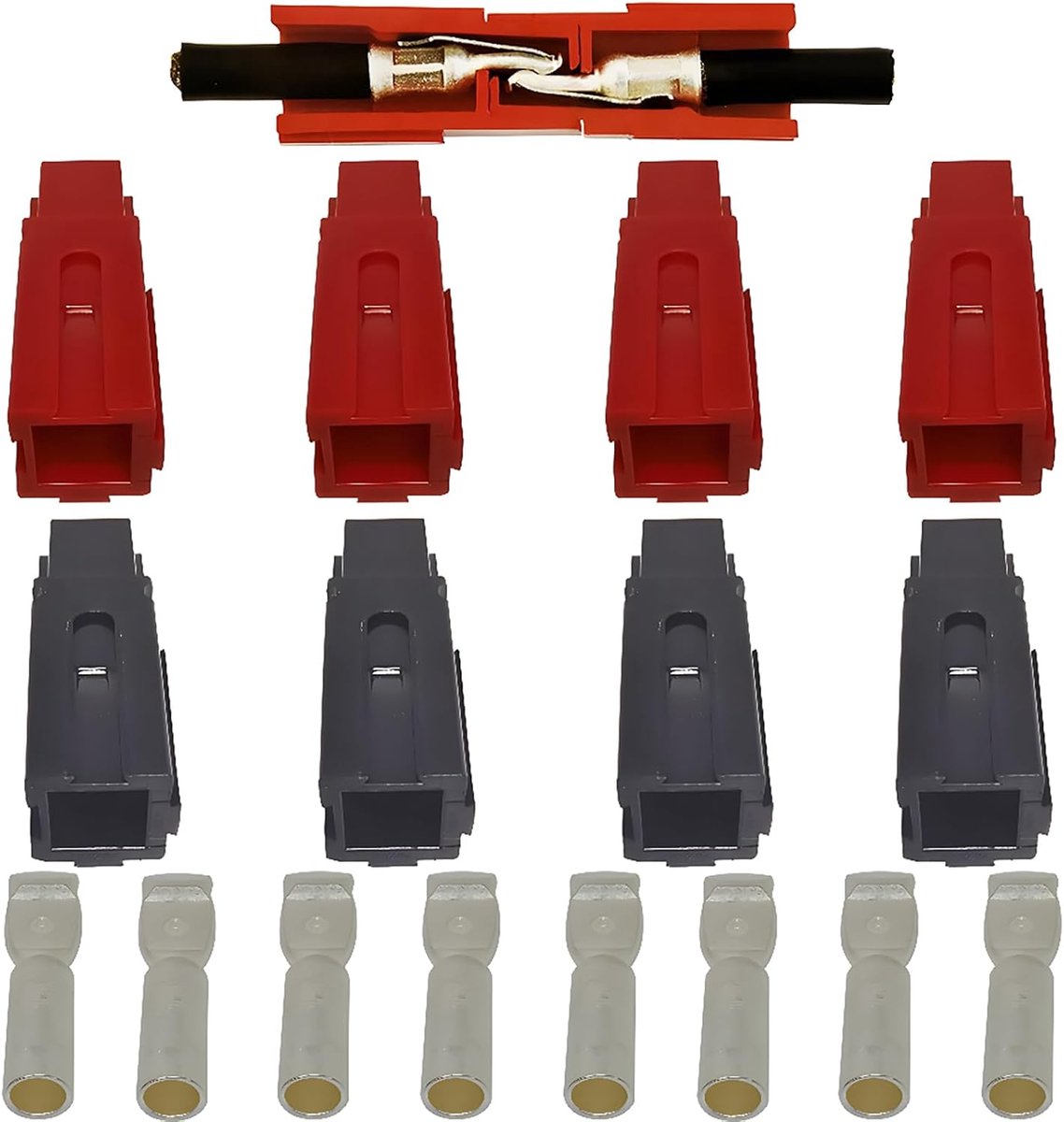 Batterij Connectoren - Snelle Koppeling - Voeding Overzetten - 75A 600V Capaciteit - 48 x 17 mm - Rood Zwart