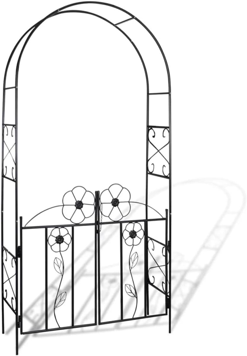 Tuin Boog Deur - Rozenboog Poort - Decoratie Klimplanten - Weerbestendig IJzer - 230cm Hoo