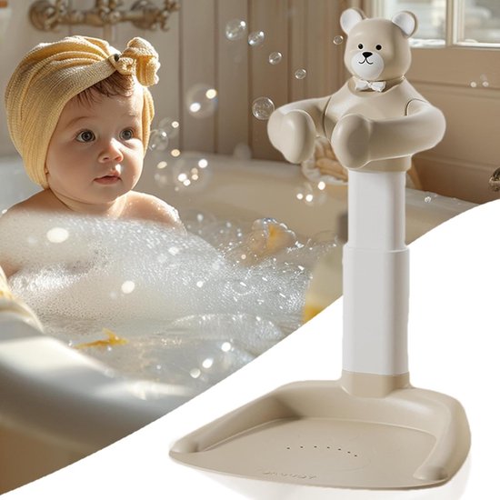 Badrek Kinderen - Douchehouder Zitje - Veilig Baden - Antislip Basis - Verstelbaar - Kaki — afbeelding 4