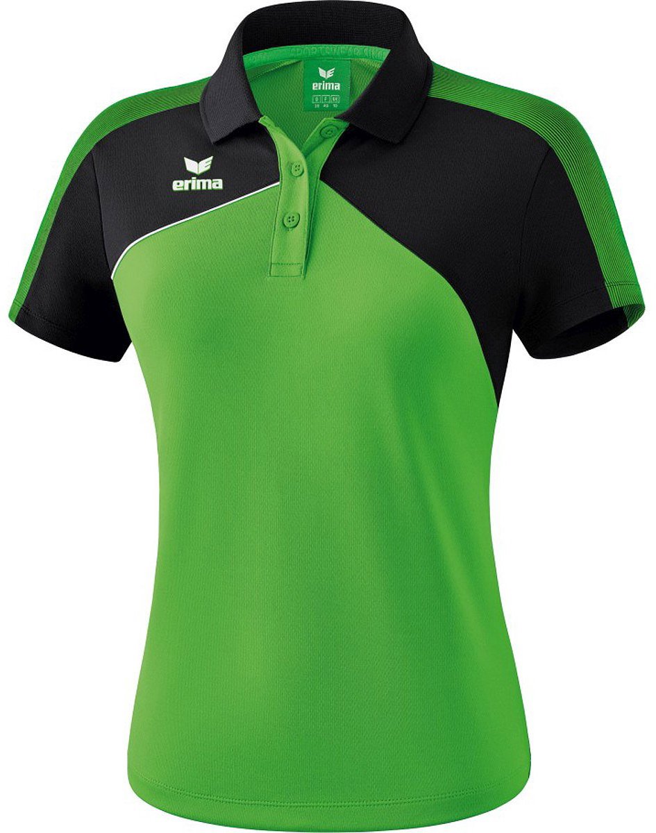 Erima Premium One 2.0 Polo Dames - Green / Zwart / Wit | Maat: 40