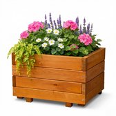IvoQ Bac à Plantes Carré en Bois - Pour l'Extérieur & l'Intérieur - Luxe Bac à Fleurs en Bois - Certifié FSC - 40x40x32 cm