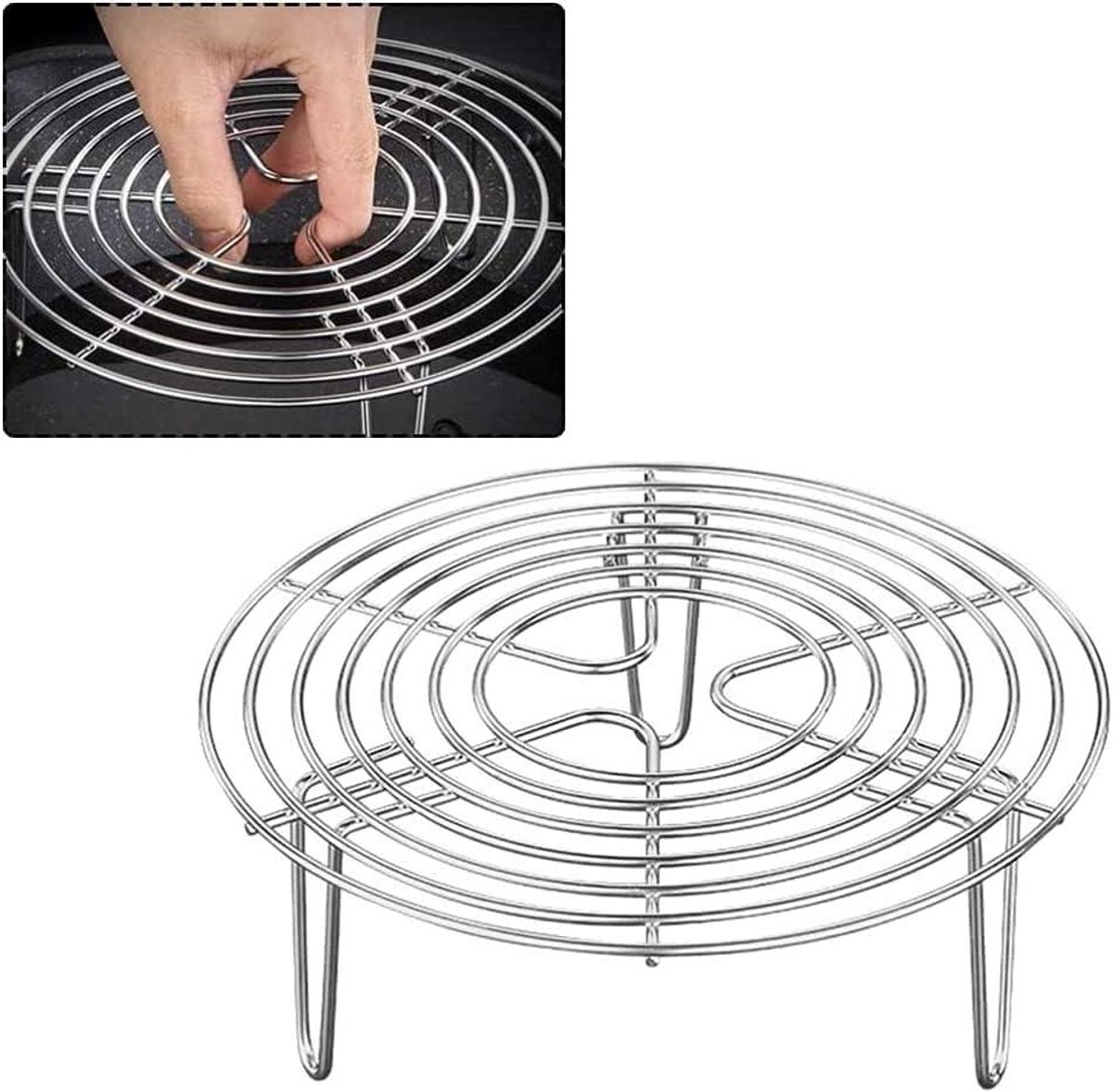 Stoomrek, Rond Roestvrij Staal Koelrek voor Luchtfriteuse Koken & Stomen