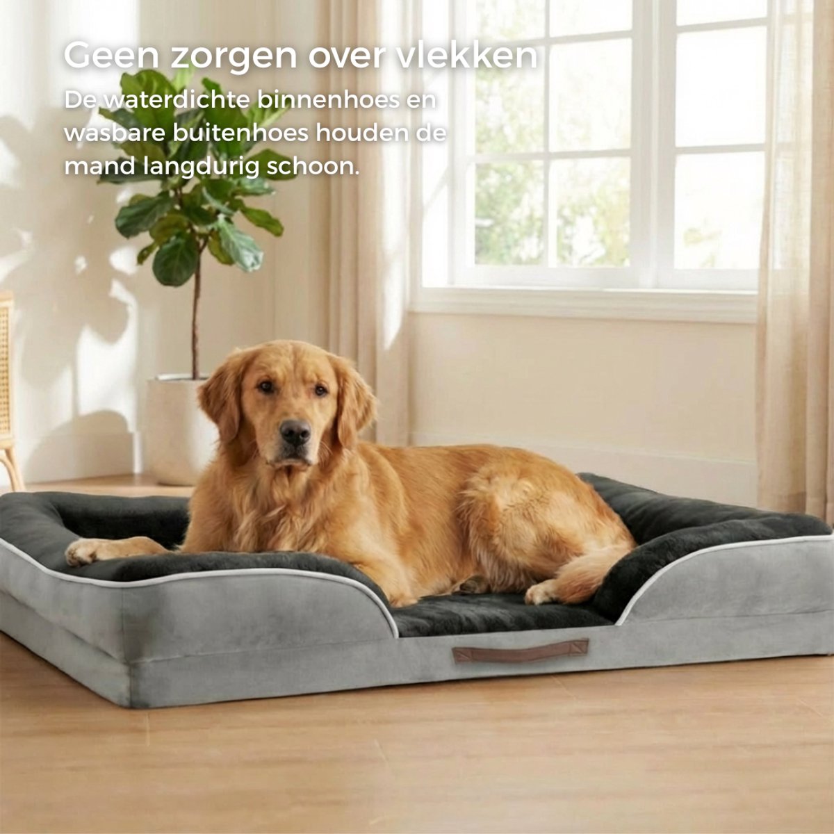 HomeBlend hondenmand L 89 x 63 cm met losse matras thumbnail 6