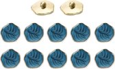 Set de 12 boutons vintage avec tige irrégulière pour coudre - Accessoires pour vêtements, vestes, costumes, gilets, artisanat, décoration - Bleu marine - 30 mm