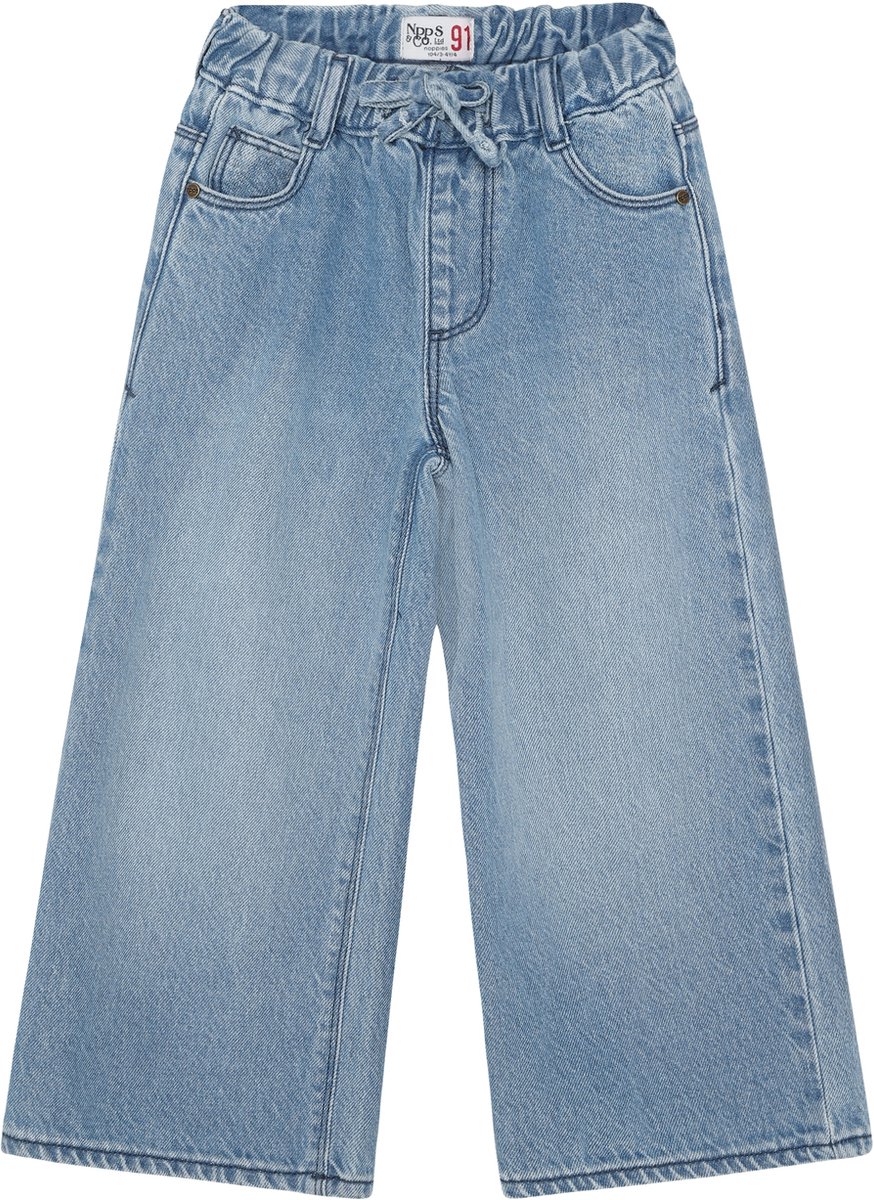 Noppies Jeans wide leg fit - Washed Blue - Maat 128