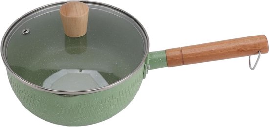 Cocoplus - Roestvrijstalen Sauspan - Inductie Braadpan - Deksel - Gas Elektrisch - Antiaanbak Kookgerei - Geschikt voor Alle Warmtebronnen - Groen.