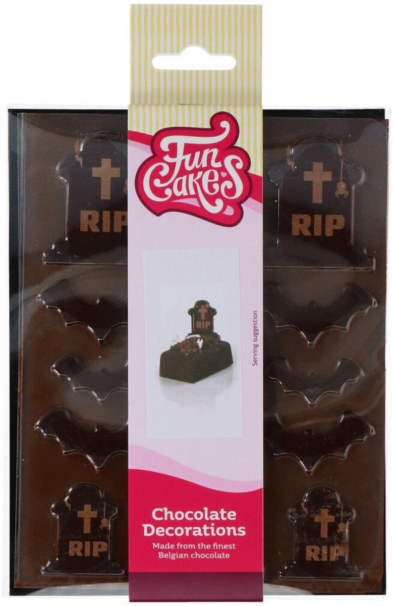 FunCakes Chocolade Decoraties - Halloween Grafstenen - Set/12