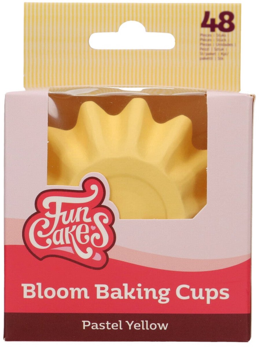 FunCakes Bloom Baking Cups - Duurzaam Gecoat Karton - Pastel Geel - pk/48
