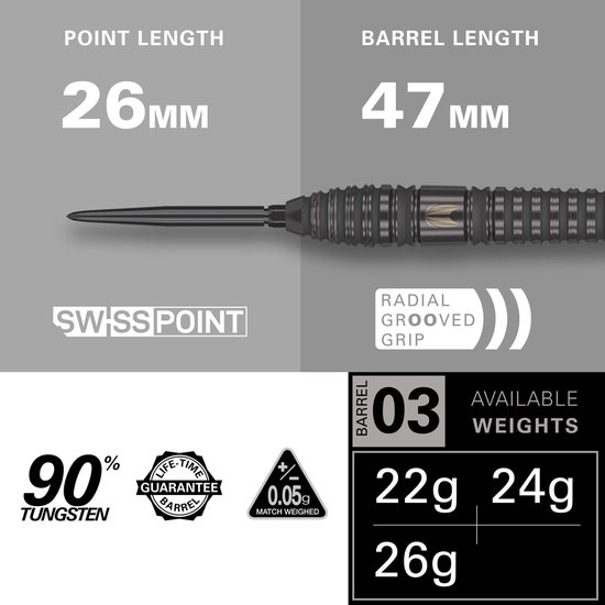Target Bolide Void 03 Swiss Point 90% - Dartpijlen - 22 Gram van Target — afbeelding 4