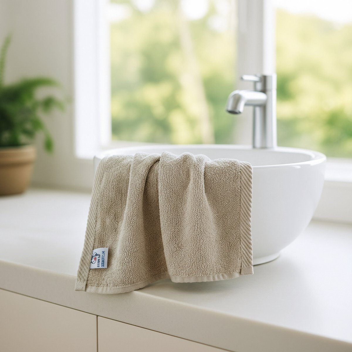 Nile Textile Luxe Gastendoekje - 30x30 - Beige - 600GSM - Egyptisch Katoen