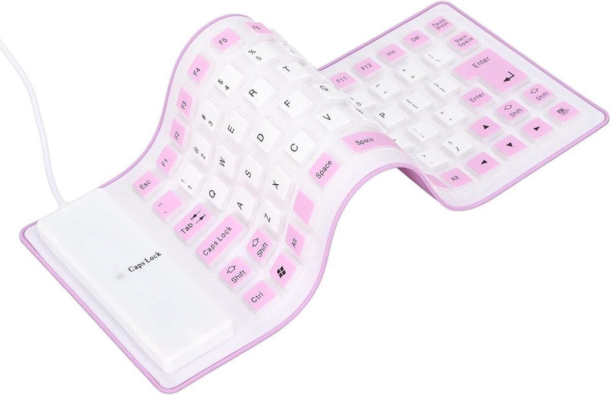 Waterdicht Opvouwbaar Siliconen Toetsenbord USB - Stofdicht & Stil Voor Laptop PC (Paars)