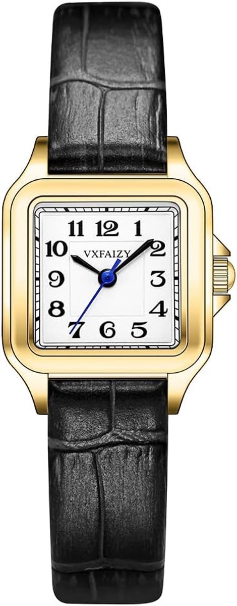 Dameshorloge Vierkant met Arabische Cijfers - Klein Elegant Analoog Polshorloge