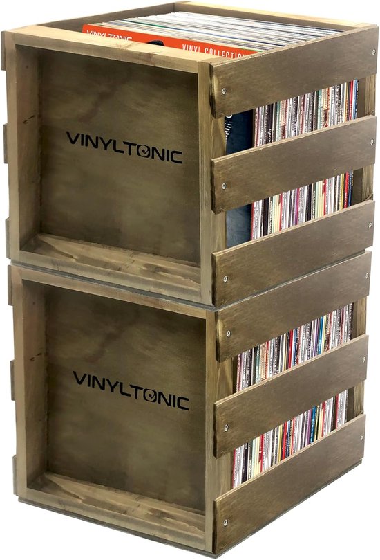 Lp Box Hout Stapelbare Vinyl Opbergbox voor LP's - Duurzame Houten Crate | bol