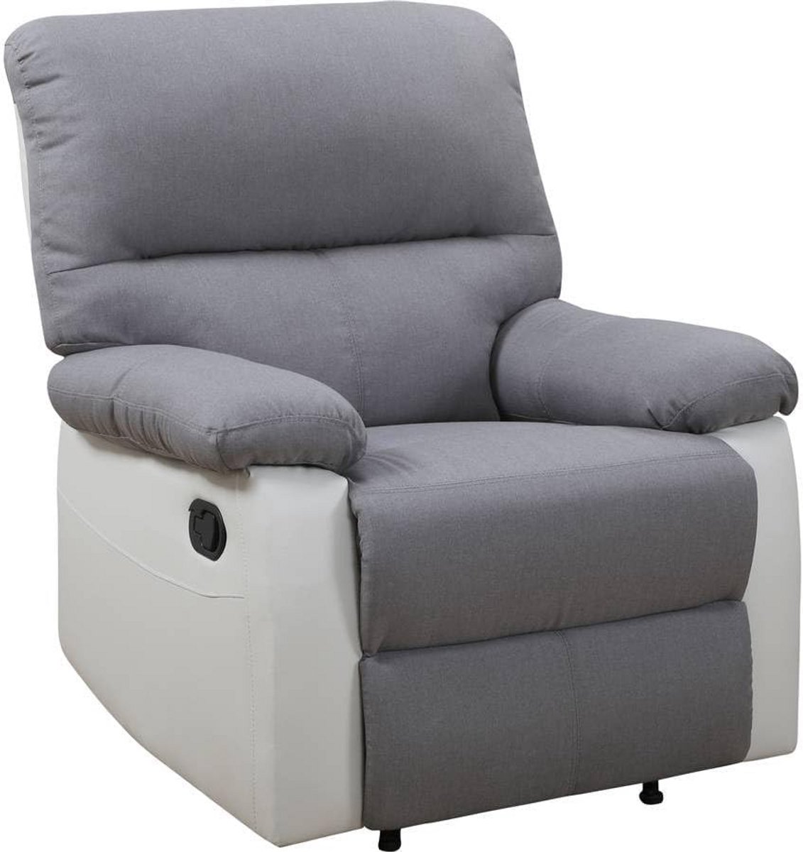 Verstelbare Relaxfauteuil in Wit/Lichtgrijs - Comfortabele Zitstoel voor Woonkamer