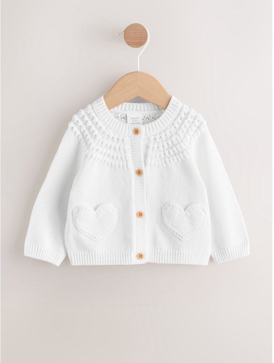 Next Babyvest met hartprint, knopen en zak