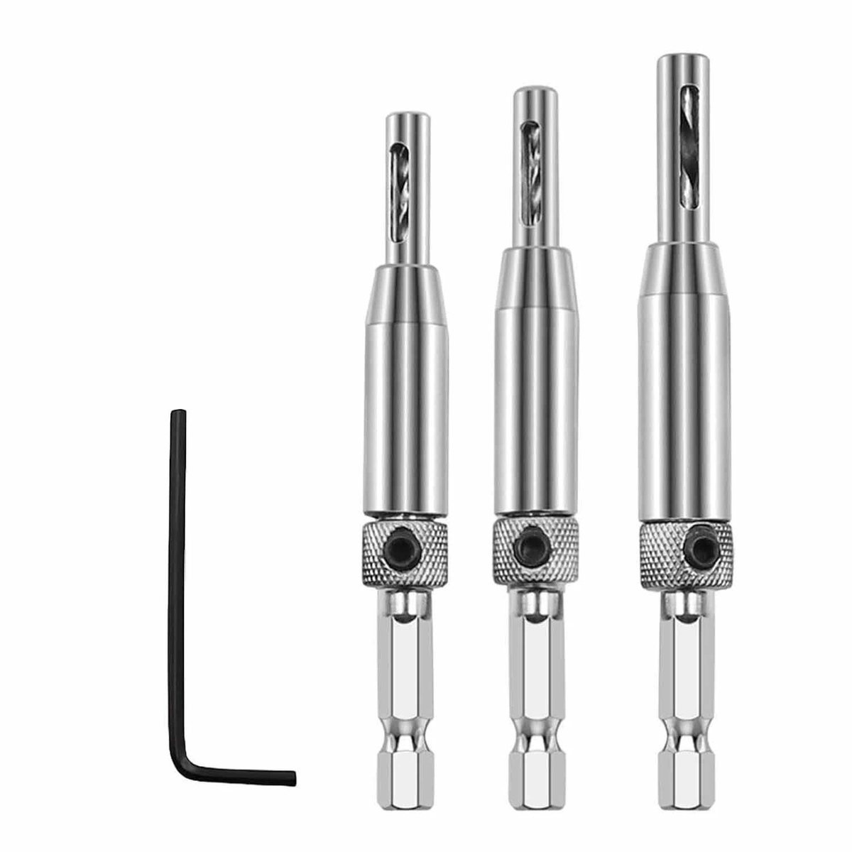 Allecto - Scharnier Boor Set - Zelfcentrerende Boor - Snelle Boorgids - Voor Deur Raam Kast - Geschikt voor Houtbewerking - Zilverkleurig