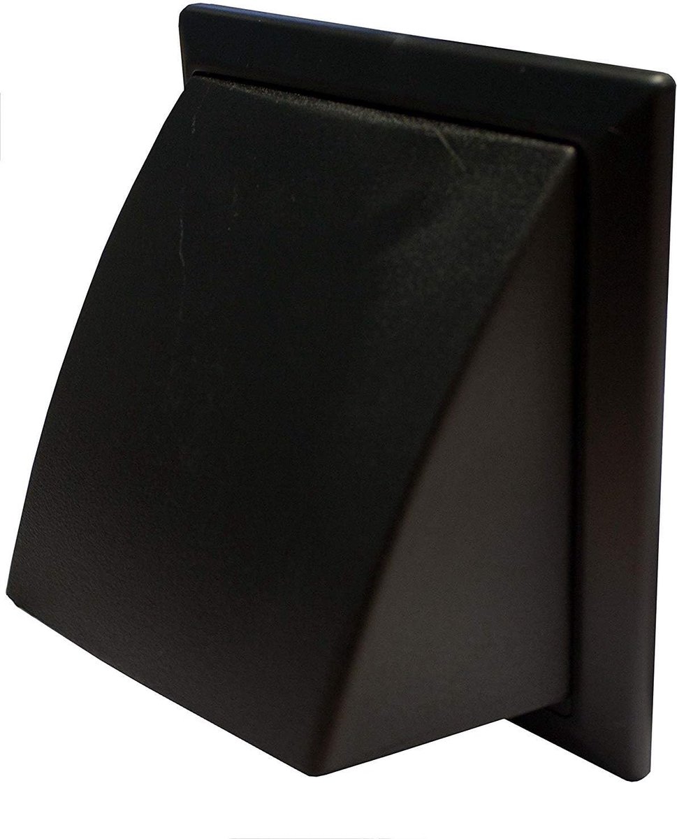Ronde Ventilatie Rooster 100mm / 4 Inch Zwart met Terugslagklep
