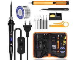 ZELFIX® 80W Elektrische Soldeerset – Soldeerbout - Digitaal Temperatuurregelbaar (180-500°C) – 13-delige Complete Set