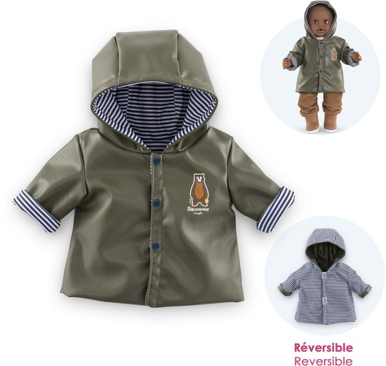 Corolle poppen regenjas - poppenaccessoire 36cm teddybeerprint. — afbeelding 5