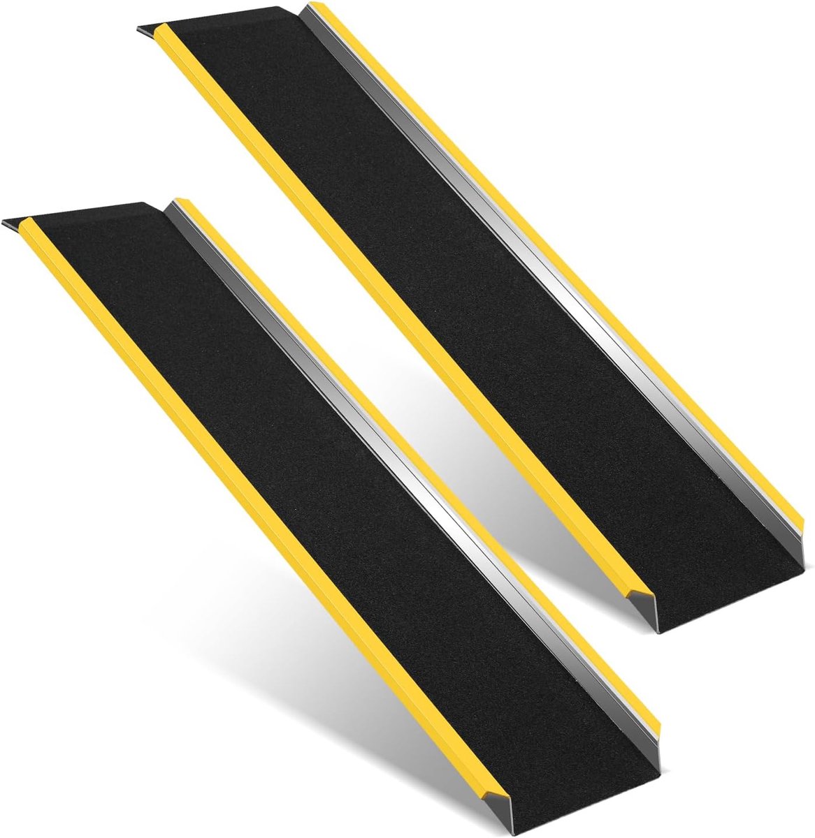 Laadplatform Set - Oprijplaten Aluminium - Voertuigen Laden - Antislip Oppervlak - 118 x 33 cm - Zwart