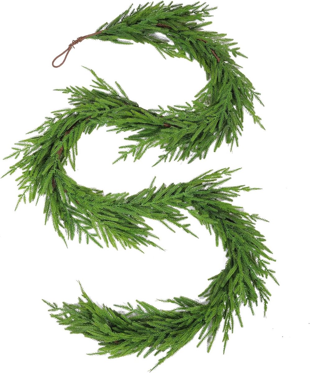 Kerst Slinger - Decoratieve Slang - Feestelijke Aankleding - Realistische Textuur - 180 cm - Groen