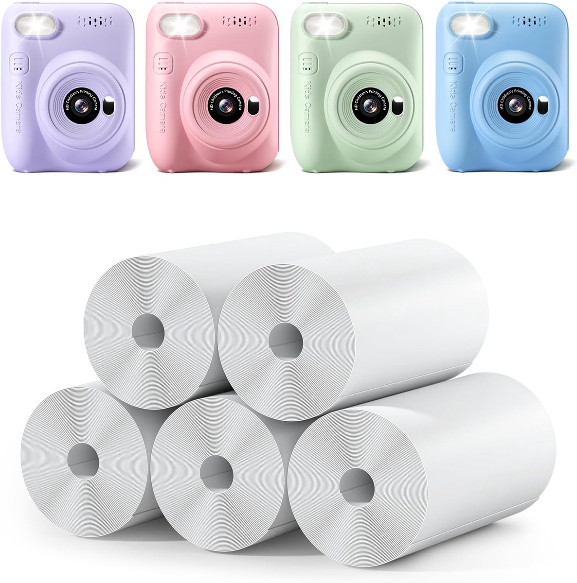 5 Rollen Thermisch Printpapier voor Kinder Camera's, Directe Afdruk Papier
