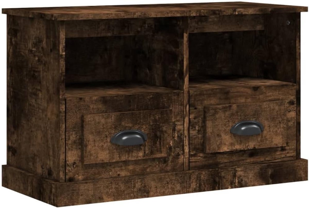 TV Meubel met Opbergruimte - Rustiek Hout - 80x35x50 cm