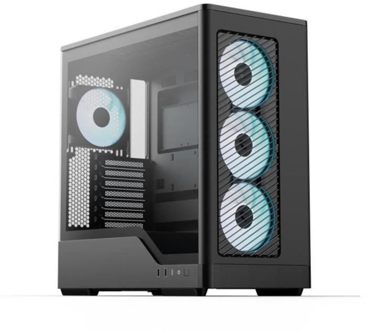 PC-behuizing (zonder voeding) - AEROCOOL - D520A-BK V1 - Mid-tower - ATX-vormfactor - 4x120mm A-RGB - Zwart