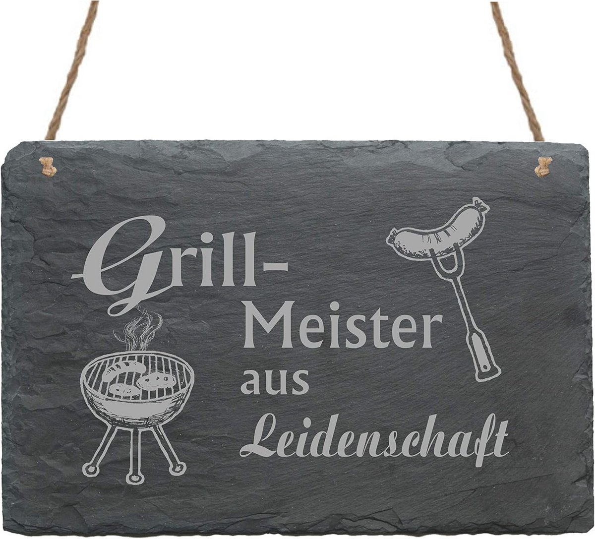 Leistenen BBQ Bord met Unieke Gravure voor Tuin en Terras