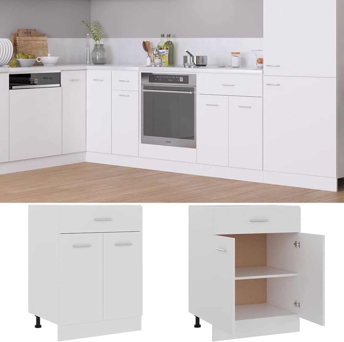 Keuken Onderkast met Lade en Deur - Kastmodule voor Keuken of Woonkamer