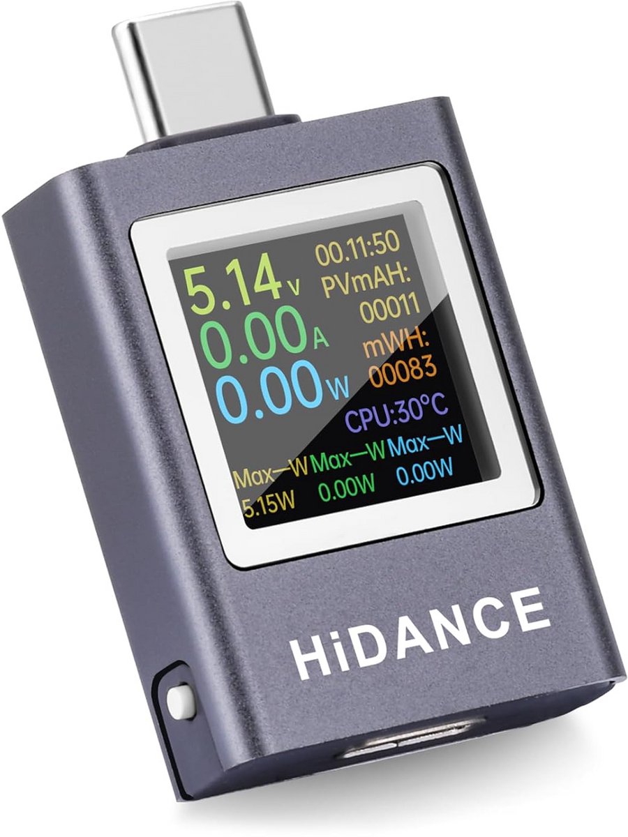 USB-C PD QC Tester Multimeter voor Stroom en Spanning Meten