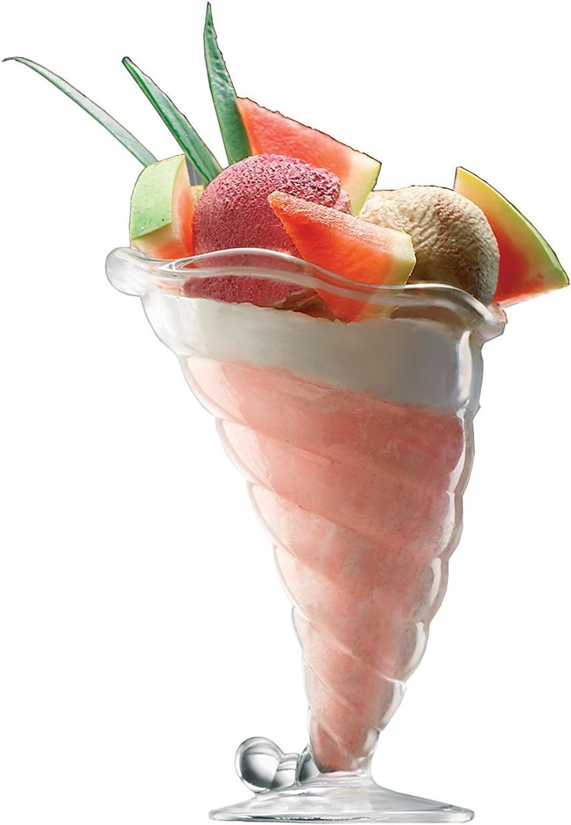 Dessertkommen - IJsschalen set - Desserts serveren - Tijdloos design - 6 stuks 300ml - Helder
