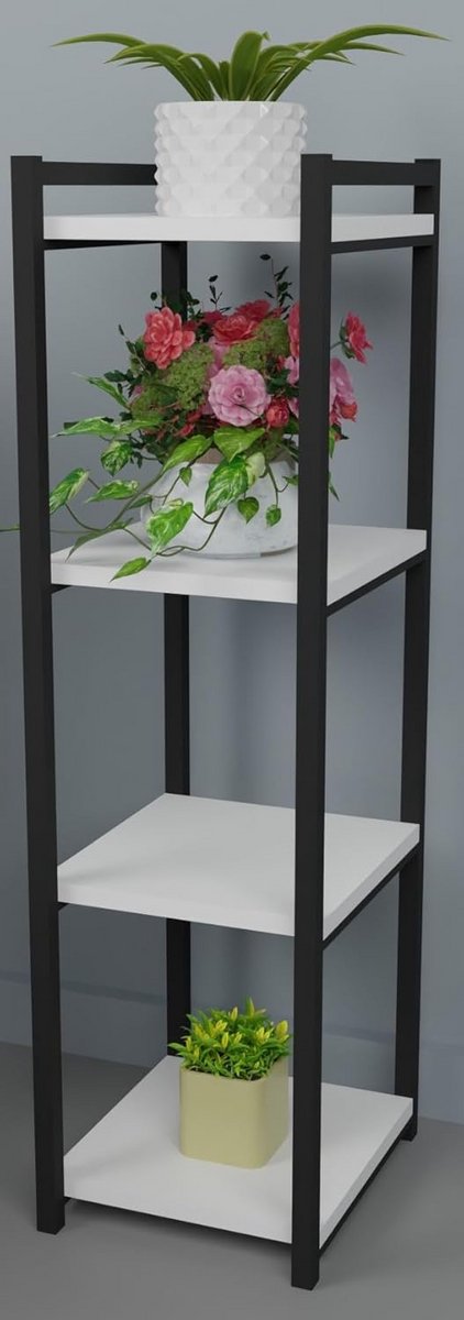 Modulaire Houten en Metalen Boekenkast Staand met 4 Planken
