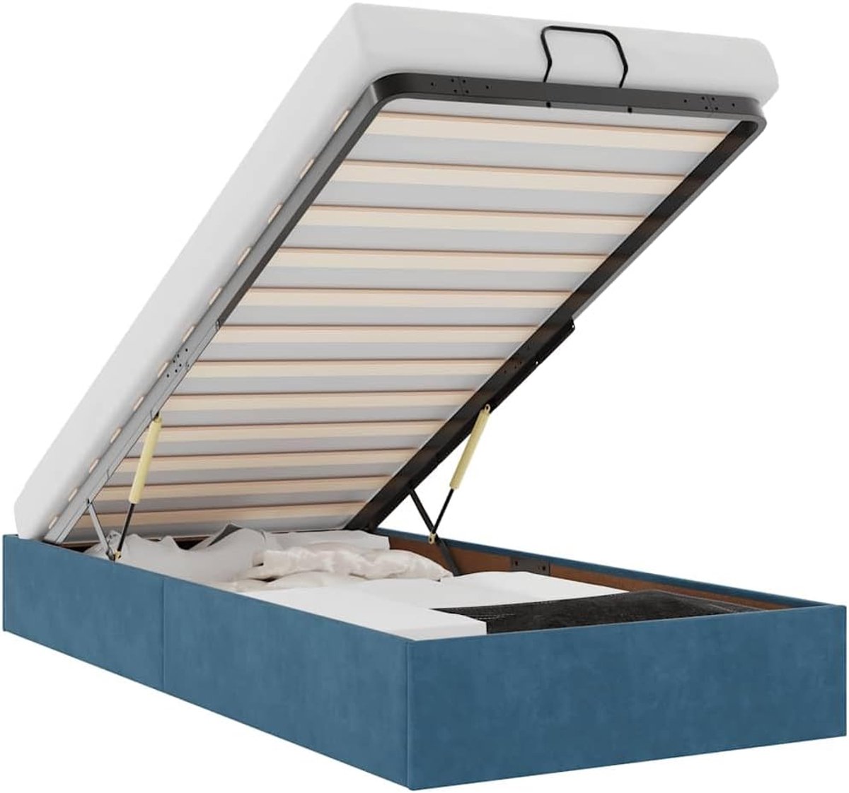 Bedframe met Opberghoes Ottomaan Donkerblauw 80x200 cm