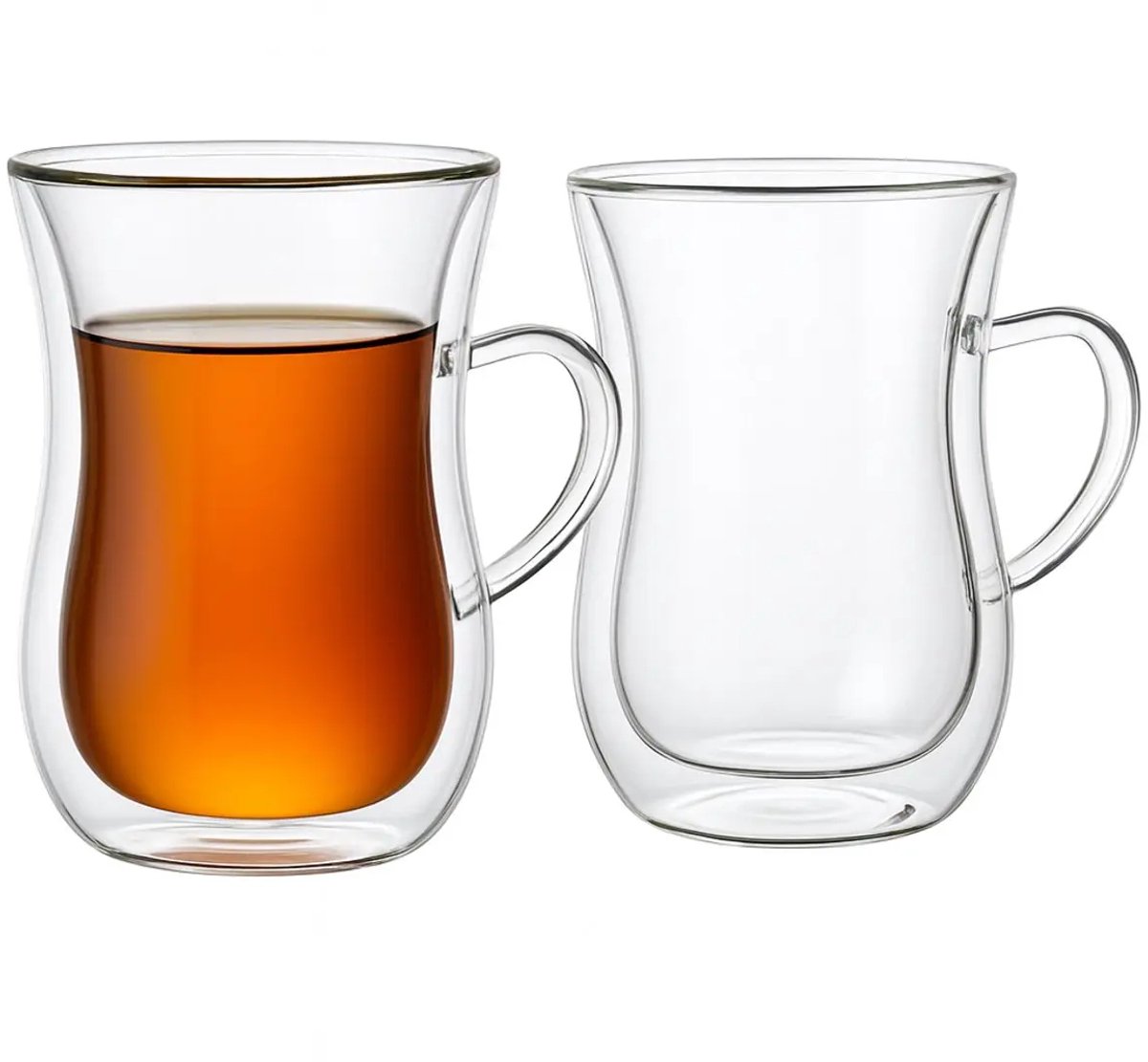 Bricard Dubbelwandige Turkse Theeglazen met Oor - 150ml - 2 Stuks - Dubbelwandige Glazen