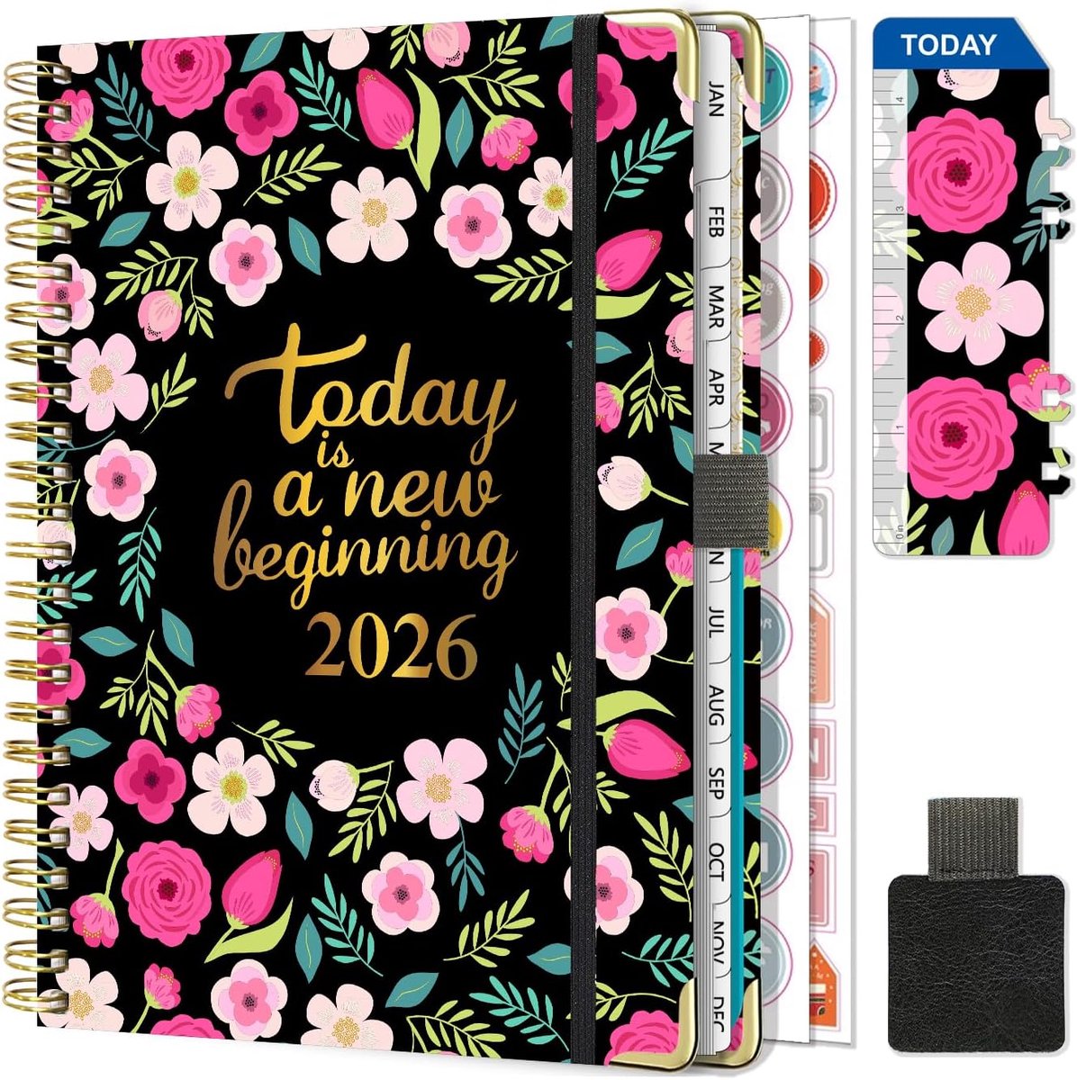 Weekplanner 2026 A5 Kalender Januari t/m December met Spiraalbinding en Stickers