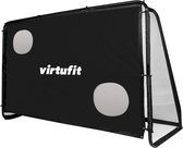 VirtuFit Voetbaldoel Pro met Doelwand - Voetbalgoal - 170 x 110 cm - Doelwand met 2 open zones - Snelle montage - Voetbaldoel met gatendoek - Inclusief 4 grondankers