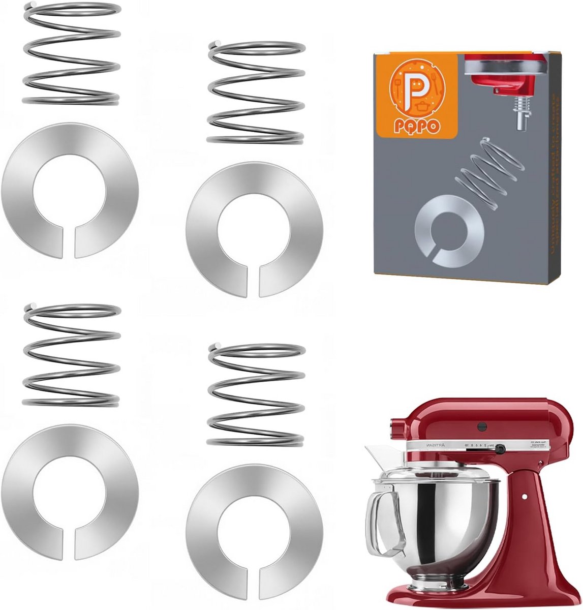 4-Pack RVS Onderdelen voor Keukenmachine Accessoires Mengkom Stabilisator