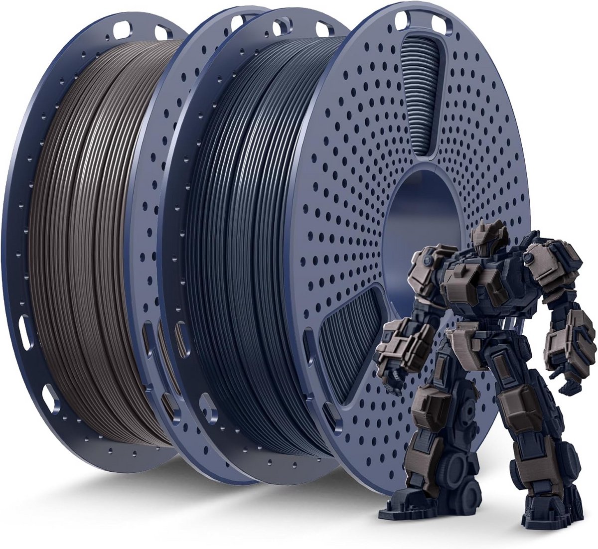 PLA+ 3D Printerfilament 1,75 mm Set (2x0,5 kg), Verbeterd Materiaal voor Hoge Stabiliteit