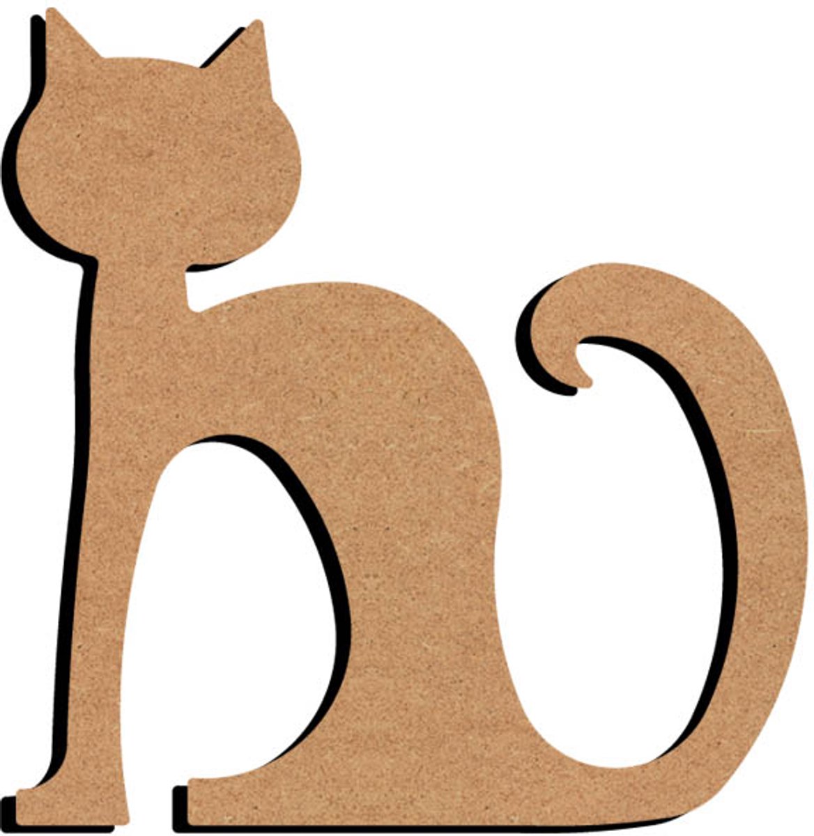 Gomille MDF figuur kat knutselen - decoratie 26 cm multicolor.