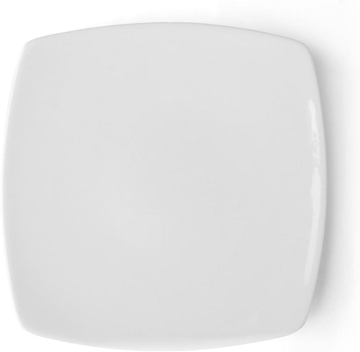 Set van 4 Vierkante Porseleinen Borden Plat 27x27 cm Wit voor Diner en Buffet