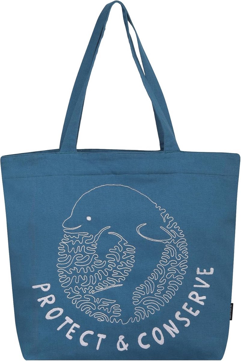 Grote Canvas Tas met Rits - 100% Katoen Schoudertas voor Strand, College en Reizen