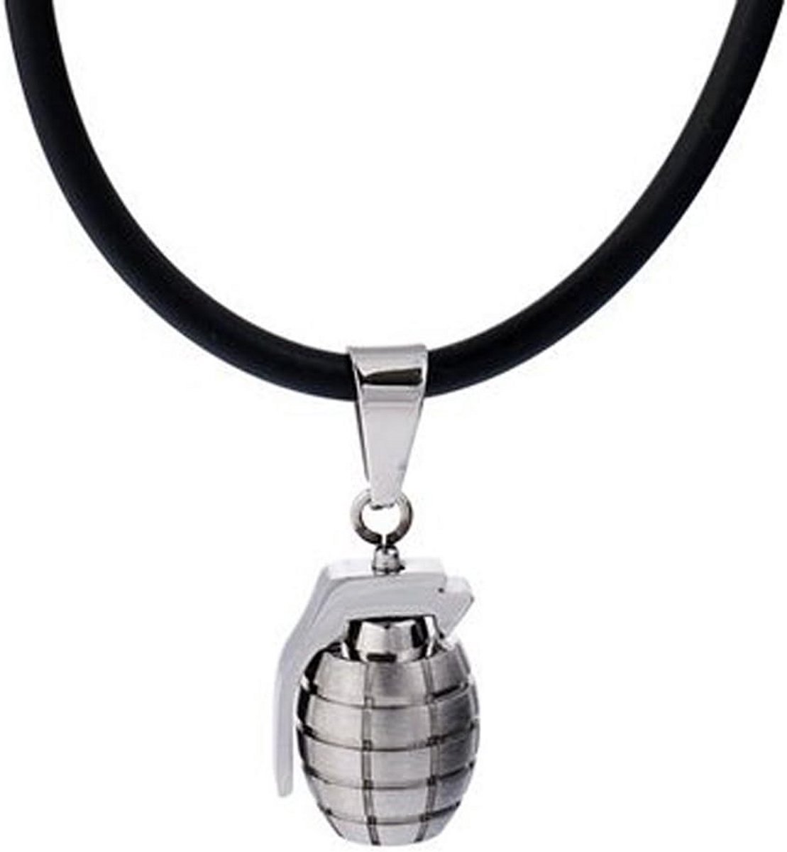 Leren heren ketting 50cm met RVS hanger: Draak, Hamer, Skull of Leeuw