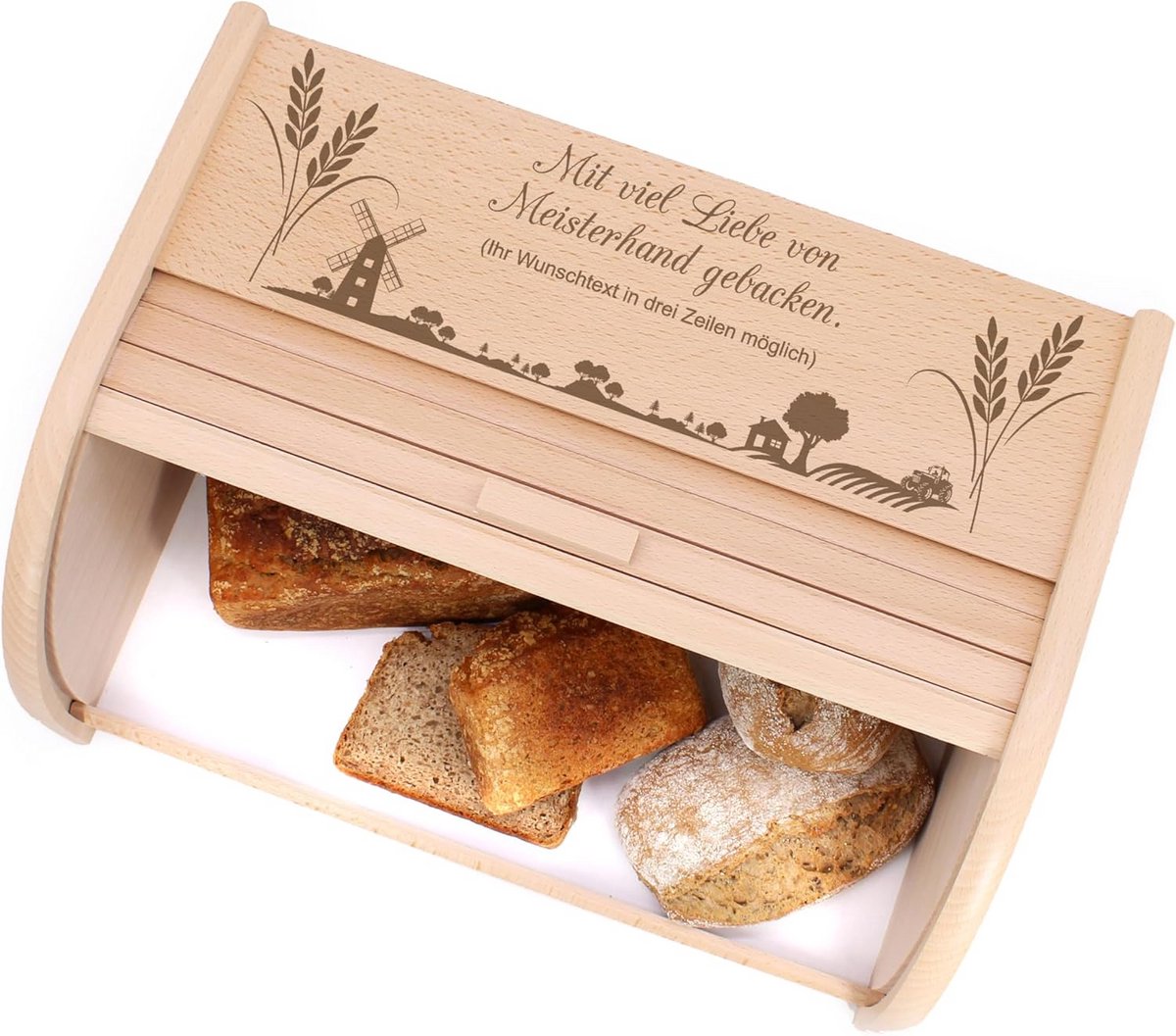 Houten Broodtrommel met Roldeksel - Luxe en Duurzame Brood bewaren