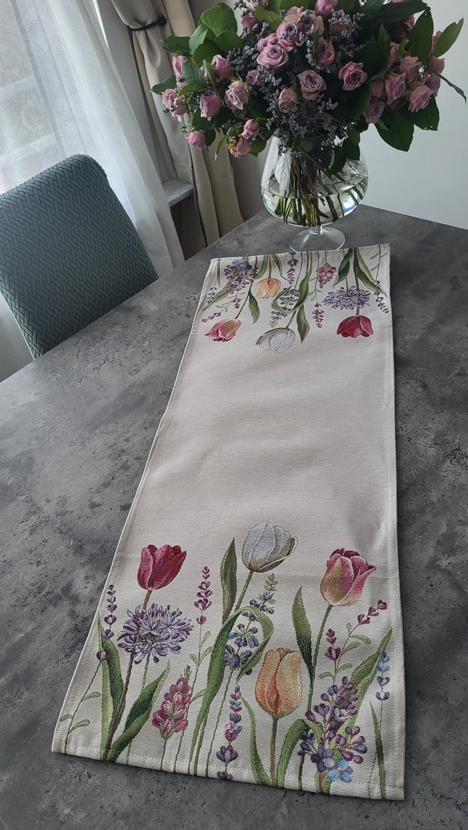 Kerst Tafelloper Gobelinstof Tulips 100*40cm