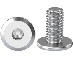 M8 Lensschroeven Inbus RVS A2 - Platte Kop Schroeven voor Meubels en Houtbouw (10 Stuks)